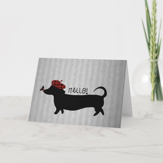 Sausage Dog Greeting Card Kort (Framsida)