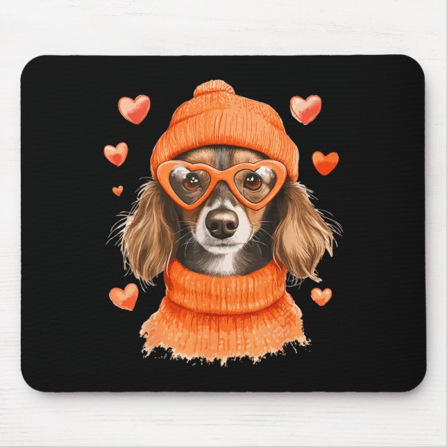 Sausage Dog Heart Doxie Girl Valentine's Day Women Musmatta (Framsidan)