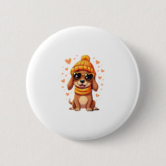 Sausage Dog Heart Doxie Tjej Alla hjärtans dag Kvi Knapp