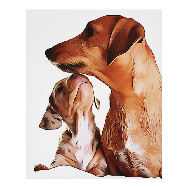 Sausage Dog Puppies 7 Weeks Dachshund Birthday Pos Fototryck (Framsidan)