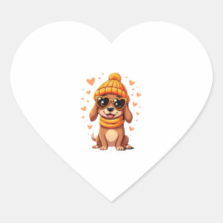 Sausage Hund Hjärta Doxie Flicka Alla Hjärtans Dag Hjärtformat Klistermärke