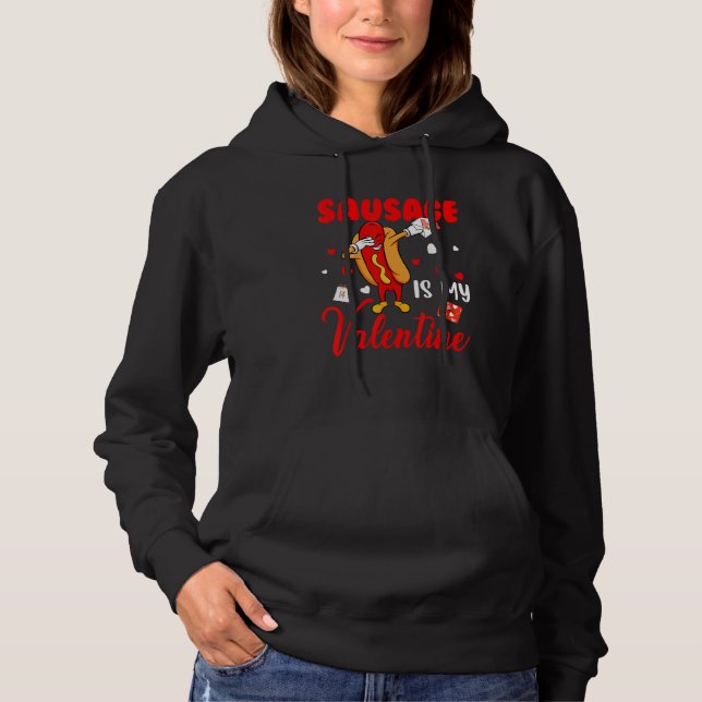 Sausage Is My Valentine Cute Hearts Dabbing Sausag T Shirt (Framsida)