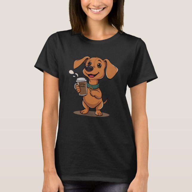 Sausage power Mini dachshund  T Shirt (Framsida)