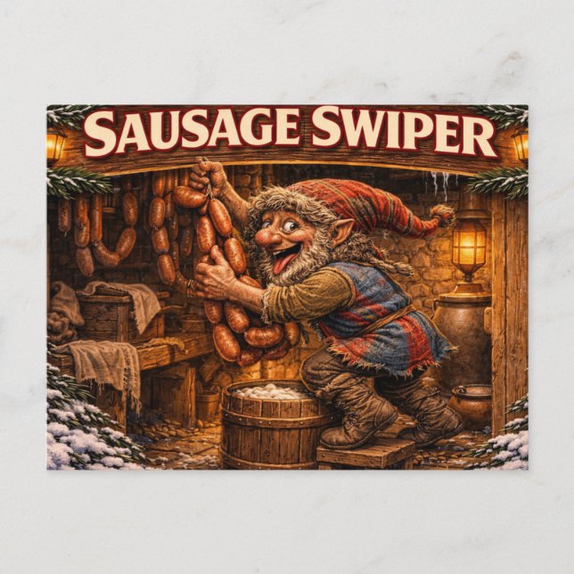 Sausage Swiper Yule Lad postcard Vykort (Framsida)