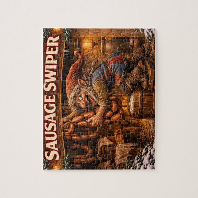 Sausage Swiper Yule Lad puzzle Pussel (Vertikal)