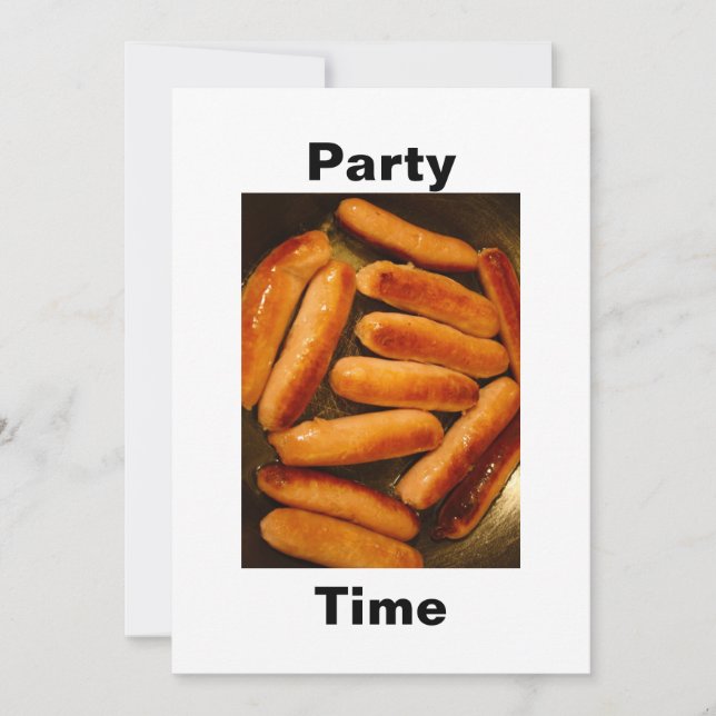 Sausages Party-tidsinbjudan Inbjudningar (Framsida)