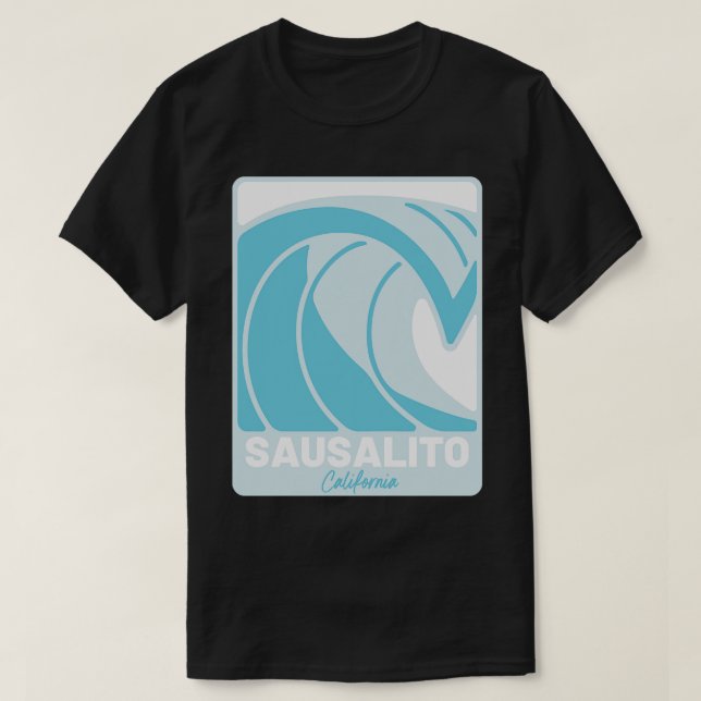 Sausalito Beach California Pacific Ocean CA Crashi T Shirt (Design framsida)