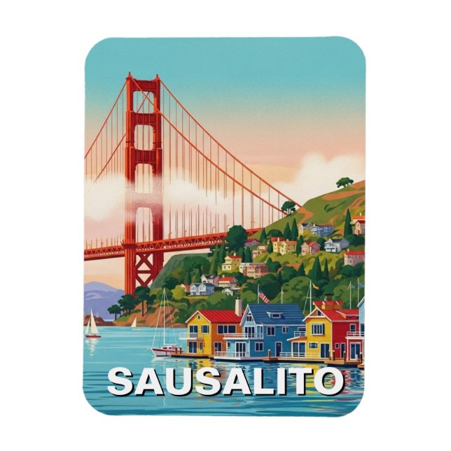 Sausalito California Magnet (Vertikal)