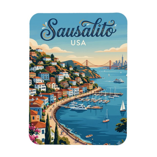 Sausalito, Kalifornien, USA Magnet (Vertikal)