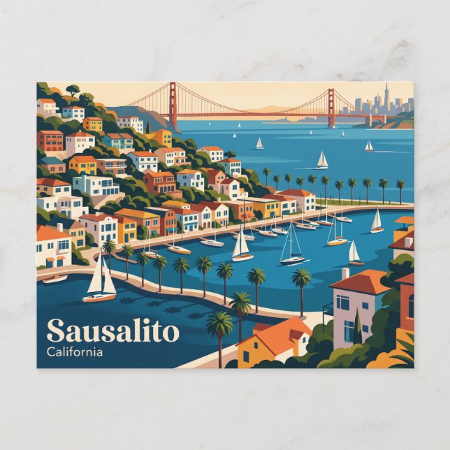 Sausalito Kalifornien Vykort (Framsida)