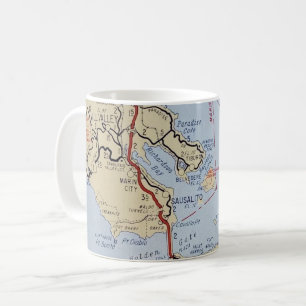 Sausalito Mill Valley Karta Kaffemugg