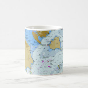 Sausalito San Francisco Bay Nautical Diagram Kaffemugg