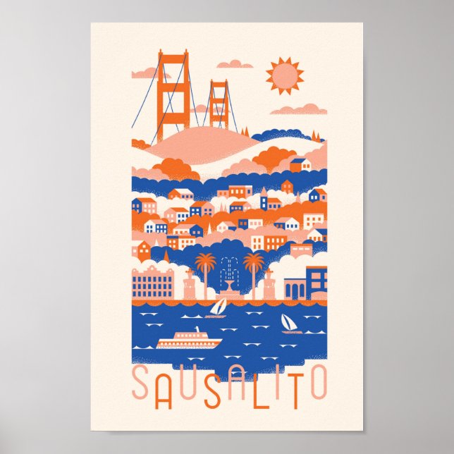 Sausalito Travel Poster (Framsidan)