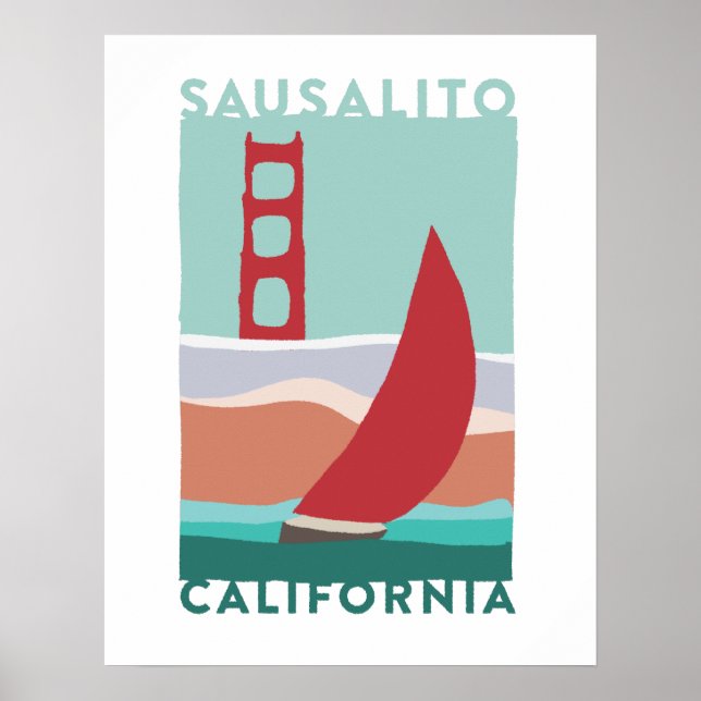 Sausalito Travel Poster (Framsidan)