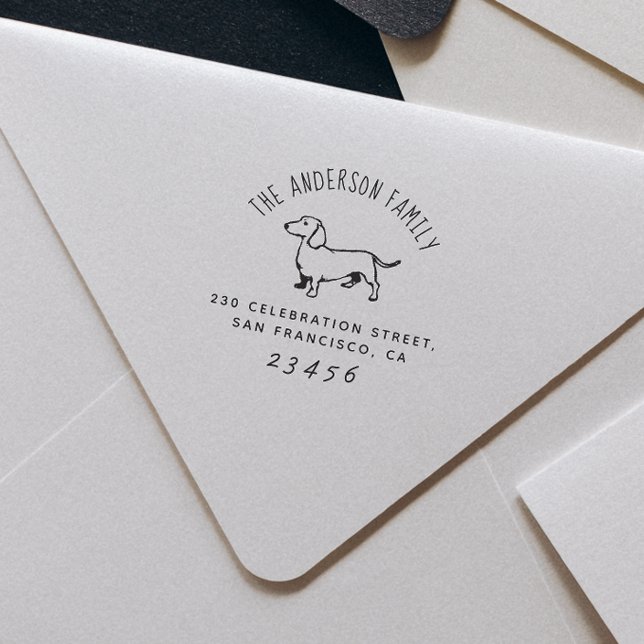 Sause Hund | Anpassningsbar-familjen Namn & Retura Självfärgande Stämpel (Rubber Stamp Mock-up)