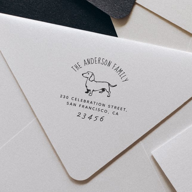 Sause Hund | Anpassningsbar-familjen Namn & Retura Stämpel (Rubber Stamp Mock-up)