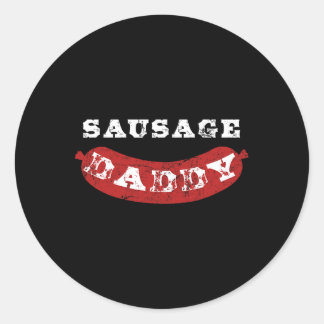 Sause pappa Funny Distress Bbq Pappa Runt Klistermärke