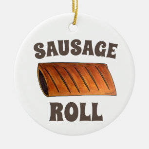 Sause Roll British Savory Pastry Snack Food UK Julgransprydnad Keramik