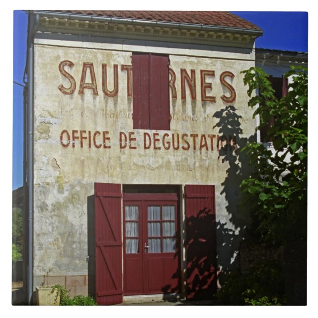Sauternes Office de Degustation (Vin-provning) Kakelplatta (Framsidan)