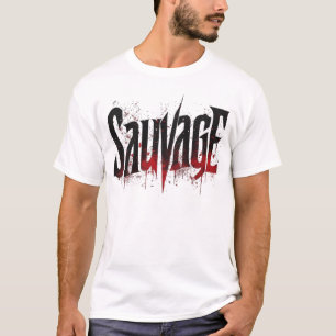 Sauvage Goth Streetwear Grafisk T-Shirt - Edgy Gru