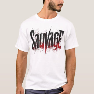Sauvage Goth Streetwear Grafisk T-Shirt - Edgy Gru
