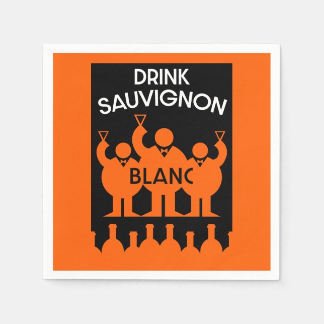 Sauvignon Blanc Vin Drickare Pappersservett (Framsidan)