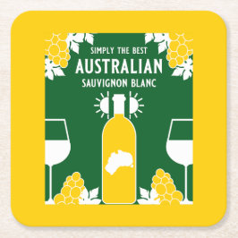 Sauvignon Blanc Vin Drickare Underlägg Papper Kvadrat