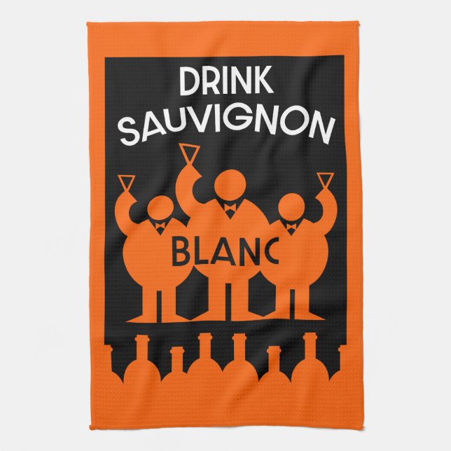 Sauvignon Blanc Vin Drinker Kökshandduk (Vertikal)