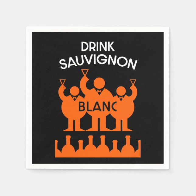 Sauvignon Blanc Vin Drinker Pappersservett (Framsidan)
