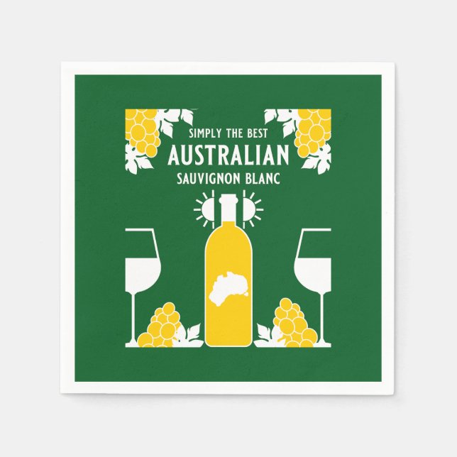 Sauvignon Blanc Vin Drinker Pappersservett (Framsidan)