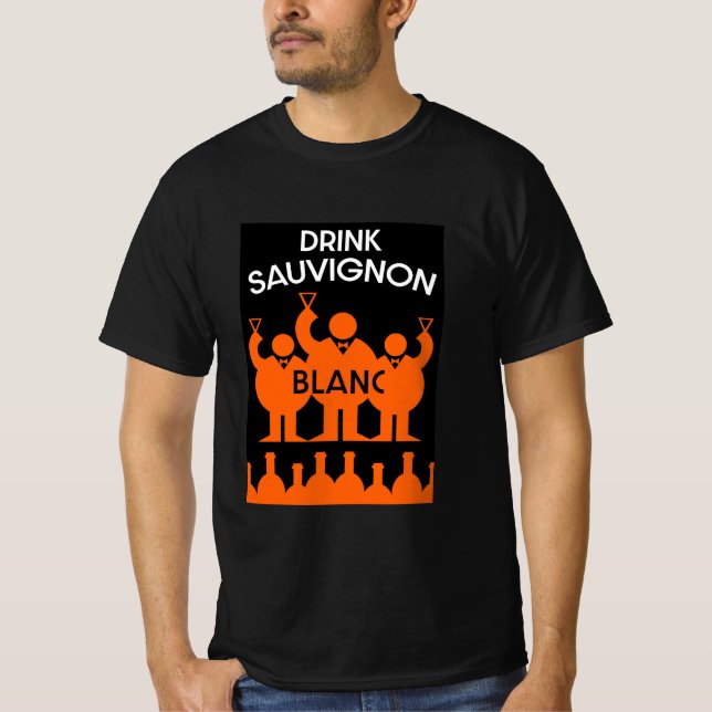 Sauvignon Blanc Vin Drinker T Shirt (Framsida)