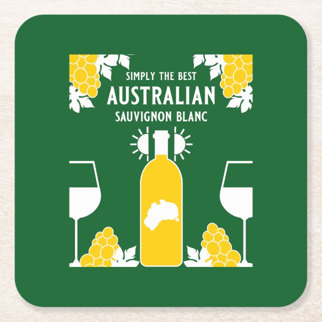 Sauvignon Blanc Vin Drinker Underlägg Papper Kvadrat (Framsidan)