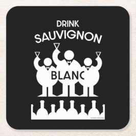 Sauvignon Blanc Vin Drinker Underlägg Papper Kvadrat