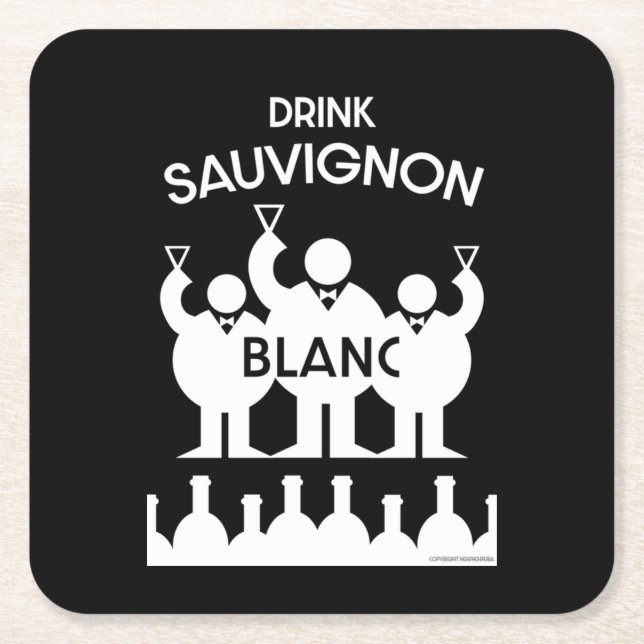 Sauvignon Blanc Vin Drinker Underlägg Papper Kvadrat (Framsidan)