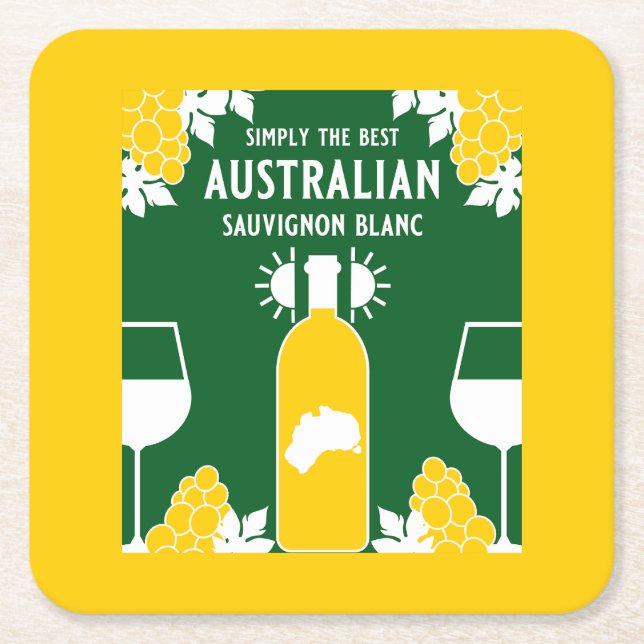 Sauvignon Blanc Vin Drinker Underlägg Papper Kvadrat (Framsidan)