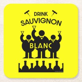 Sauvignon Blanc Vin Drinker Underlägg Papper Kvadrat