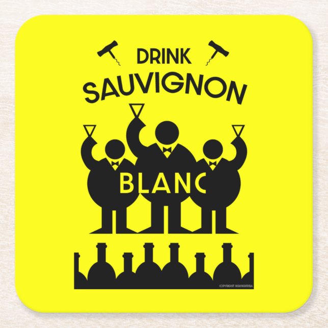 Sauvignon Blanc Vin Drinker Underlägg Papper Kvadrat (Framsidan)