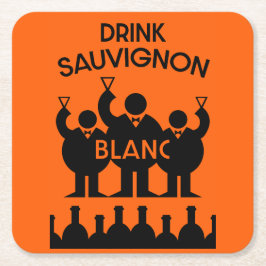 Sauvignon Blanc Vin Drinker Underlägg Papper Kvadrat