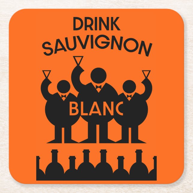Sauvignon Blanc Vin Drinker Underlägg Papper Kvadrat (Framsidan)