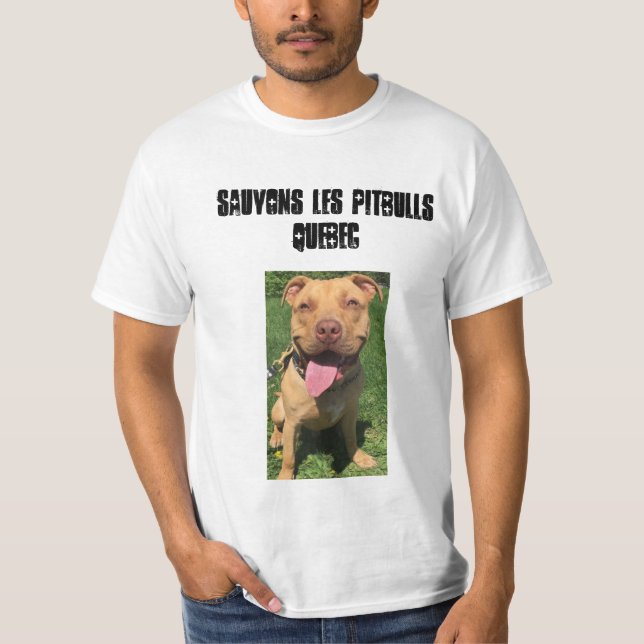 Sauvons les Pitbulls Quebec T-shirt (Framsida)