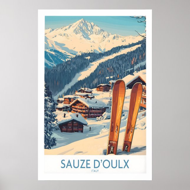 Sauze dOulx skidposter 1 Poster (Framsidan)