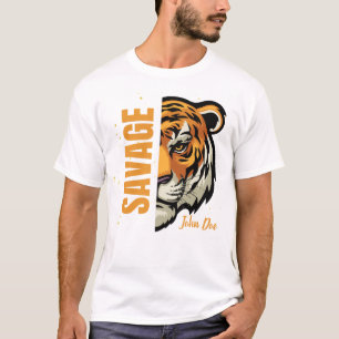 Savage Bengal Tiger Vild Typography Alpha Male T Shirt