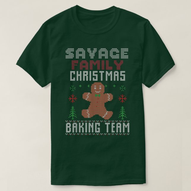 Savage Family Christmas Baking Team Matching ginge T Shirt (Design framsida)