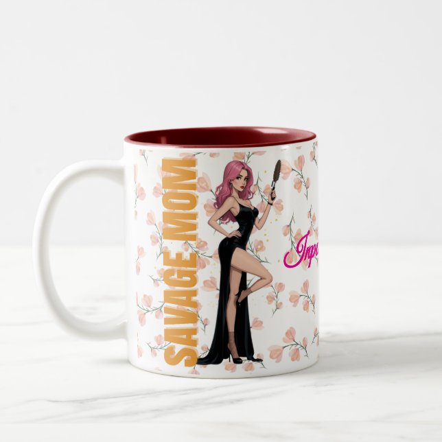 Savage Mamma Mugg - Glamous Sassy Mamma Gift med R (Vänster)