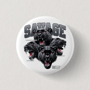 Savage Panther Trio Estetisk Pin - Vild Jungel Knapp