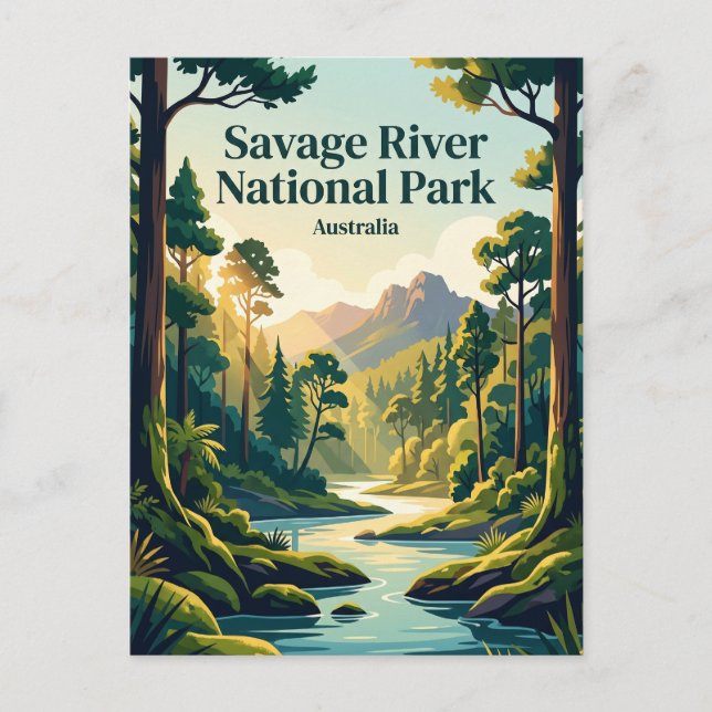 Savage River Nationalpark Australien Vykort (Framsida)
