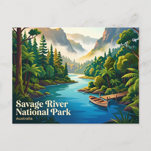Savage River nationalpark Australien Vykort (Framsida)
