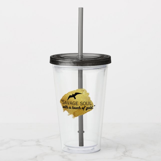 "Savage-själ med en aning av guld." Take Away Mugg (Framsida)