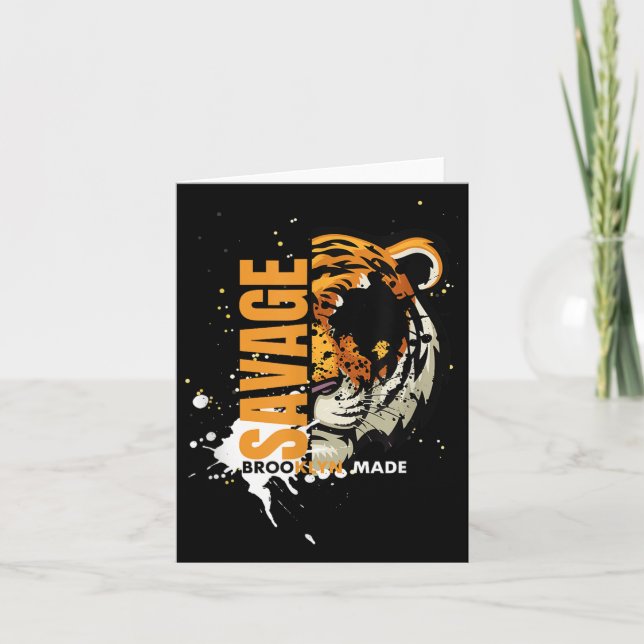 Savage Tiger,brooklyn Made, Graphic Tees Tiger, Mo Kort (Framsida)