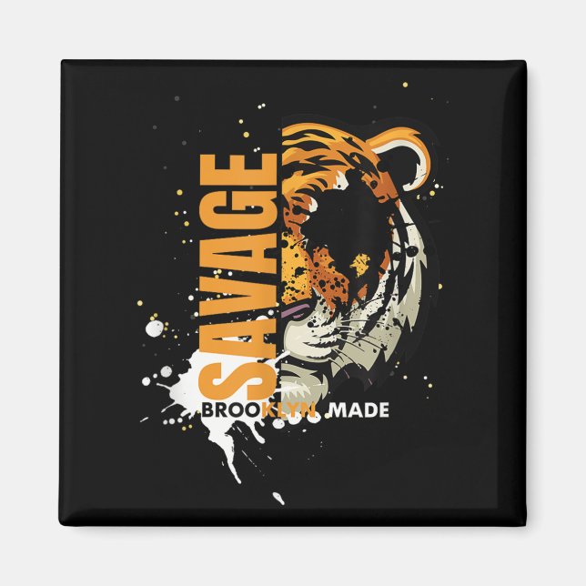 Savage Tiger,brooklyn Made, Graphic Tees Tiger, Mo Magnet (Framsidan)